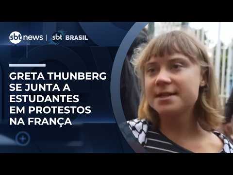 Greta Thunberg joins French students in protests for better education | #SBTBrasil