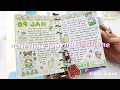 Real time Bullet Journal Spread Ideas | Bujo Layouts on 6 ring binder | Kawaii green washi theme 💚