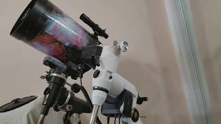 Explore Scientific EXOS-2GT GoTo Mount close up view & turning on. - YouTube