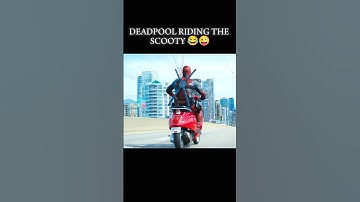 Deadpool riding the scooty with his style 😂😎🔥#short #marvel #mcu