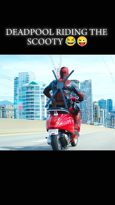 Deadpool riding the scooty with his style 😂😎🔥#short #marvel #mcu