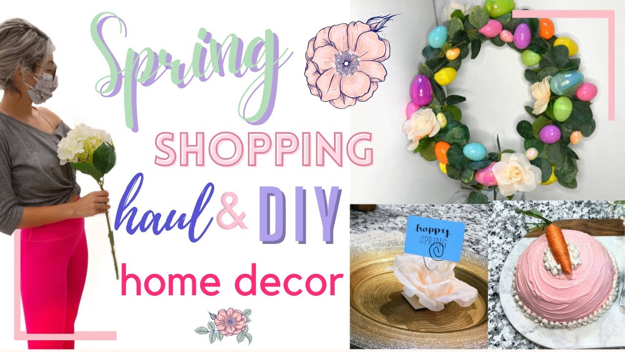 SPRING SHOP WITH ME, SPRING HAUL, & DIY SPRING HOME DECOR | $1 Home ...
