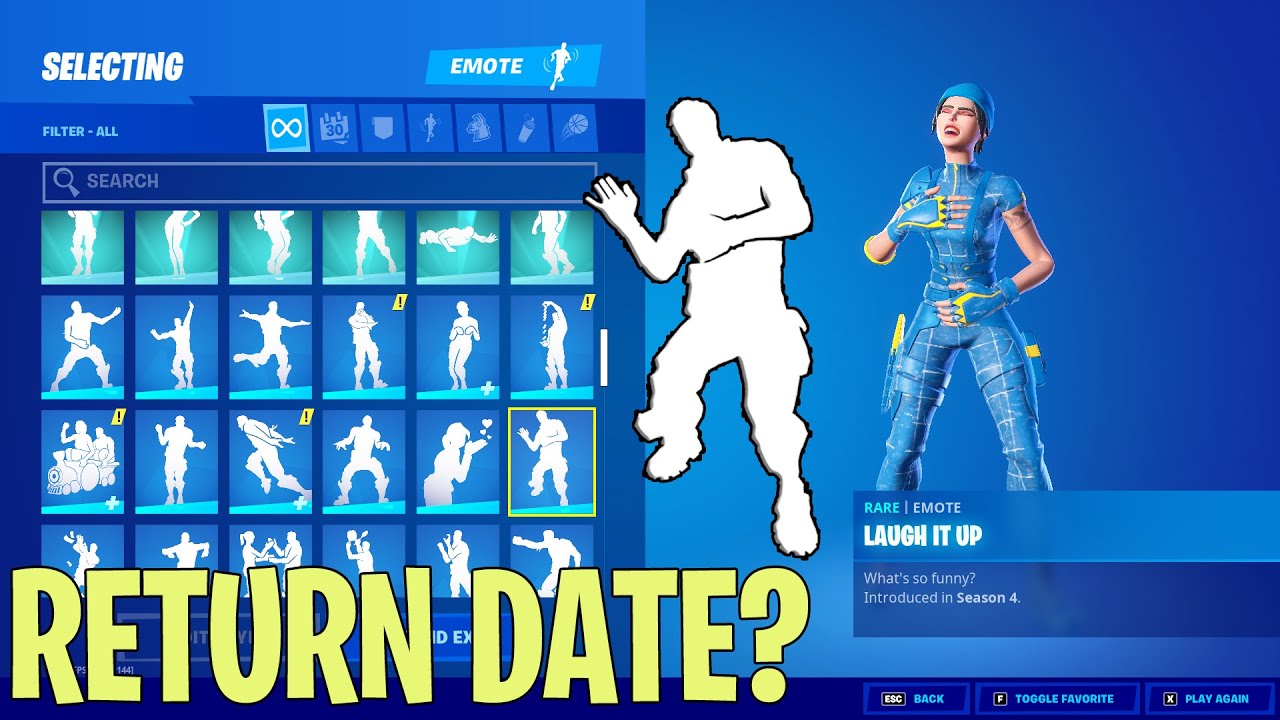 LAUGH IT UP EMOTE RETURN RELEASE DATE In FORTNITE ITEM SHOP !! YouTube