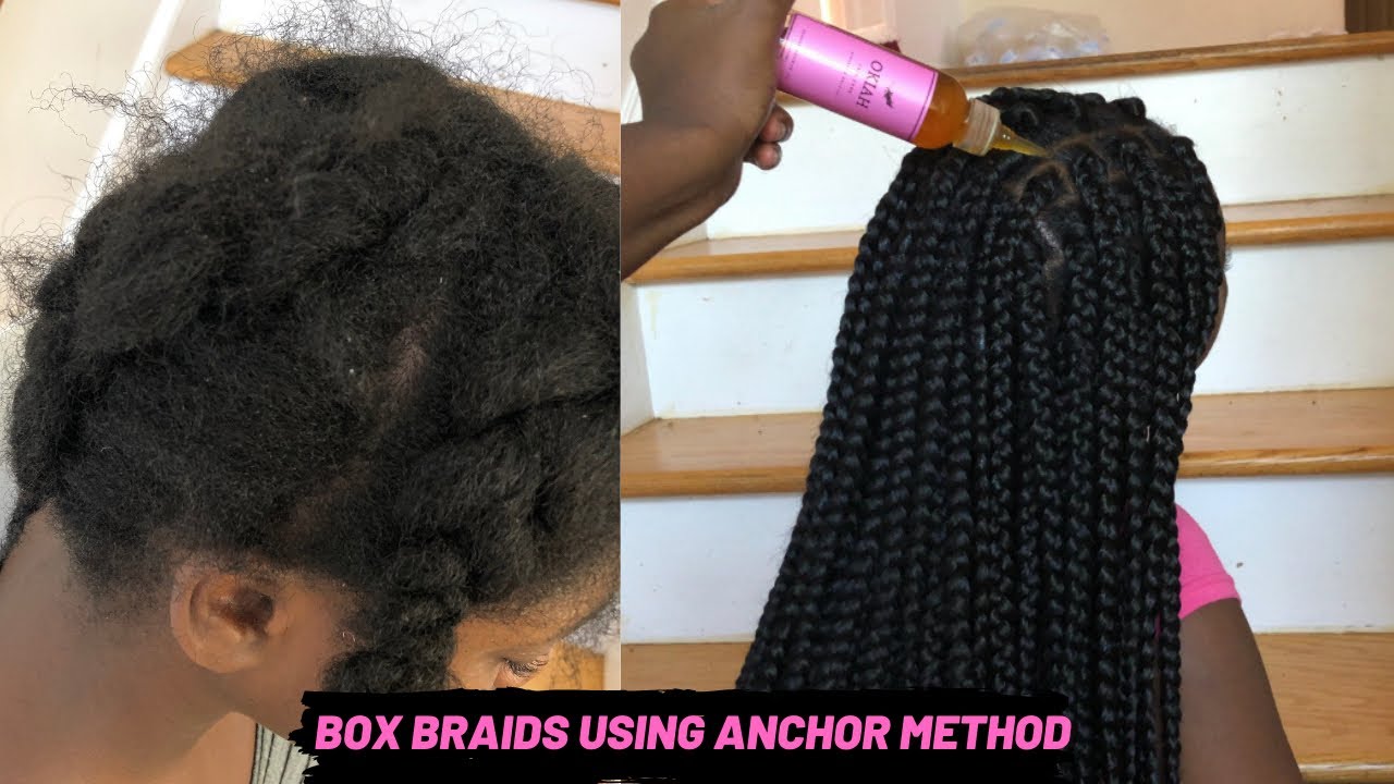 Box Braids On Short Hair Using Anchor Method| okiahhaircare