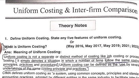 Uniform Costing Bcom 4th Semester Full explanation in hindi