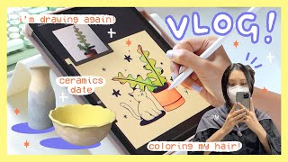 ARTIST VLOG 00 ✿ new hair color, ceramic painting, mental health update! by made by malin 10,090 views 2 years ago 16 minutes