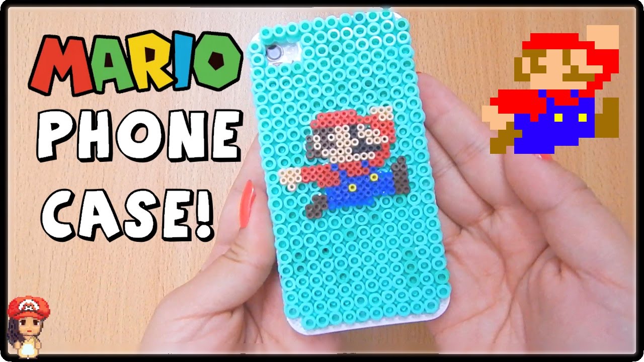 how to make perler bead phone, perler phone case tutorial, perler bead phon...