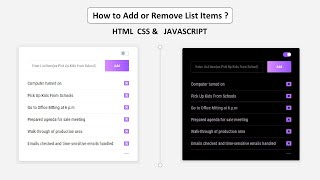How to Add & Remove List In Javascript  | Todo List In HTML CSS & Js With Dark mode | RuncodeNow