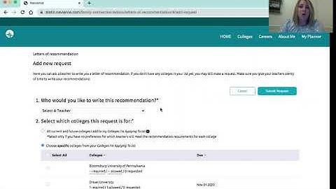Naviance how request a recommendation letter