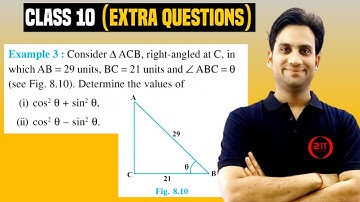 Consider triangle ACB, right-angled at C, in which AB=29 units, BC=21 units and Angle ABC=θ (see