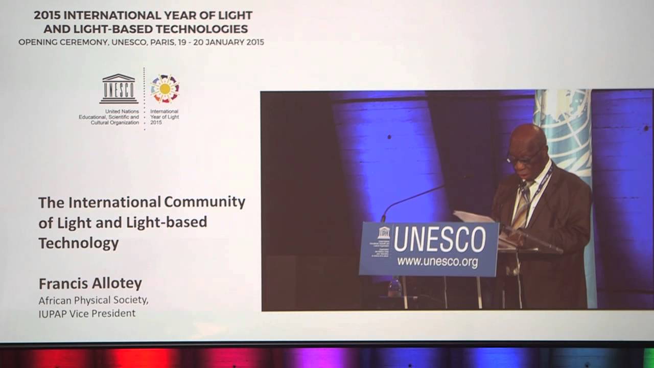The International Community of Light and Light-based Technologies addresses - Francis Allotey