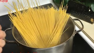 اصح طريقة لسلق الاسباجتي ولا يمكن تعجن/how to cook perfect spaghetti or any pasta