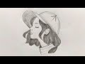 Girl Drawing With Cap For Beginners | How To Draw A Girl With Cap Step By Step | Pencil Drawing
