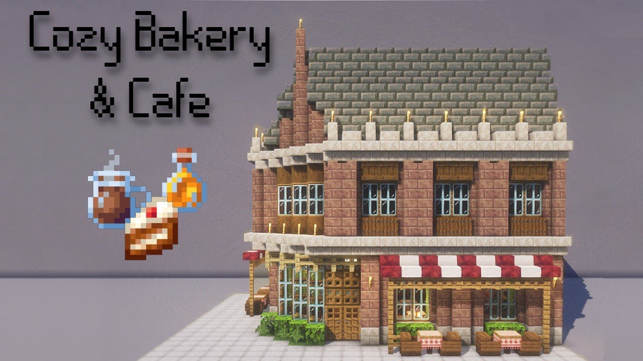 Building a Cozy Cafe & Bakery Shop : Minecraft Build - YouTube