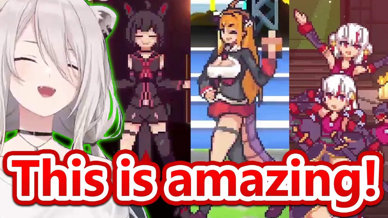 Ботан реагирует на сильнейшие атаки участников Holo-игры в файтинге Hololive...