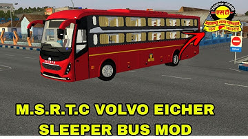 M.S.R.T.C VOLVO EICHER SLEEPER BUS MOD for bus simulator indonesia | BUSSID V3.7.1 | #bussidmods
