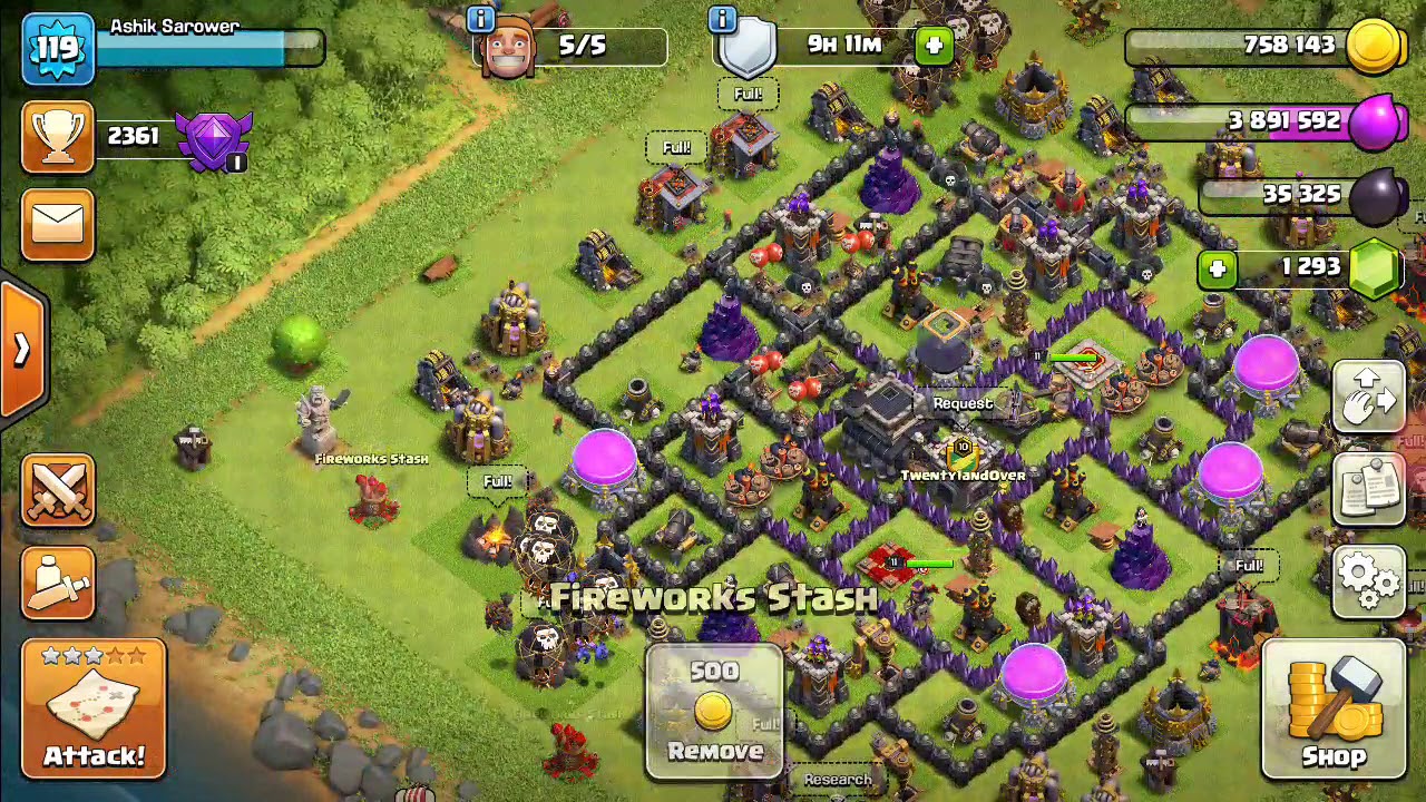 Clash of clans♥♥♥Th 11 troll max troops attack 0 stars!!!so close
