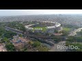Chennai marina beach and ma chidambaram stadium drone stock