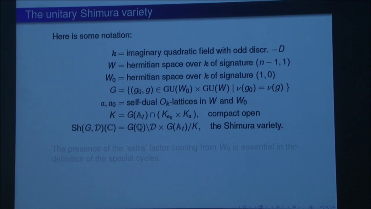 Arithmetic Theta Series Stephan Kudla Youtube