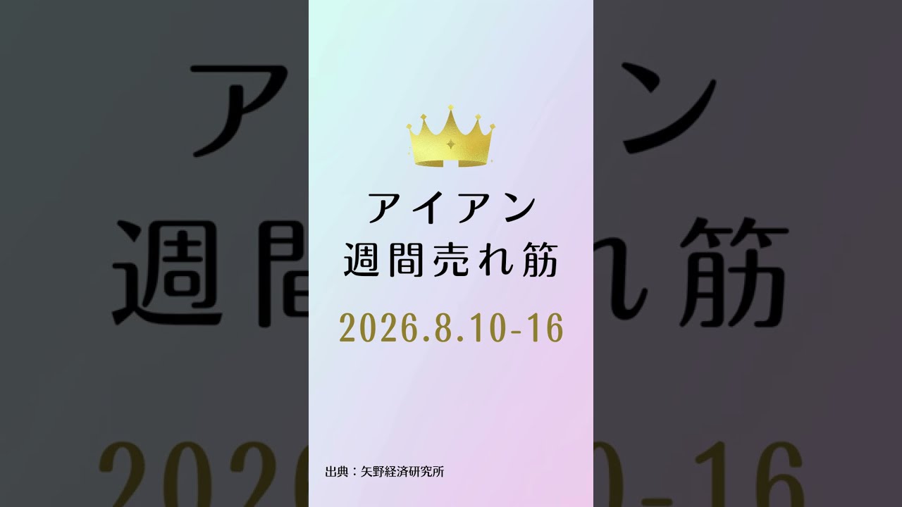 アイアンの週間売れ筋ランキング【2026年8月10日〜16日】