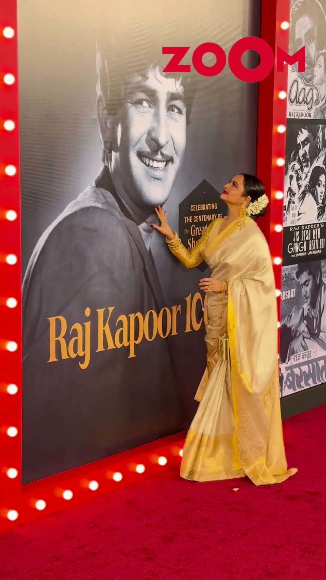 Rekha looks GORGEOUS and DEMURE as she poses at the Raj Kapoor Films festival #shorts