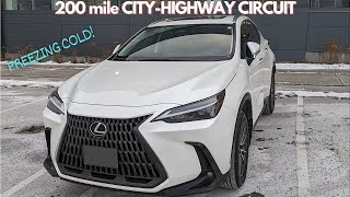 Lexus NX 450h+ 200 mile City and Highway Driving Circuit in the COLD |  Plug in Hybrid | 25 F