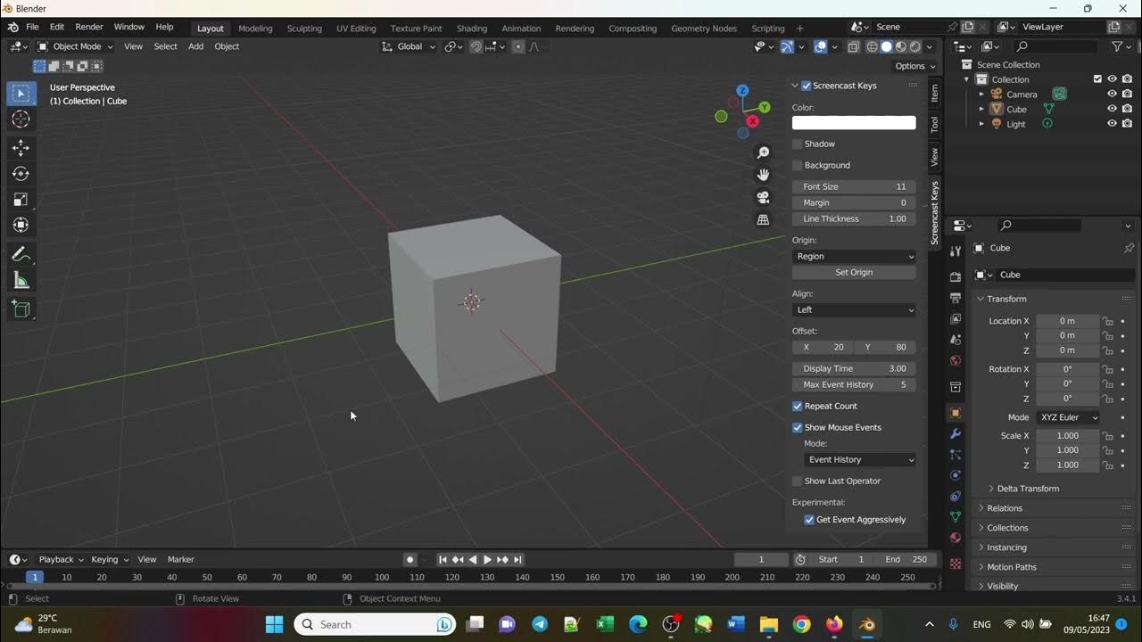 Cara menambahkan add ons screencast keys di blender 3 4 youtube