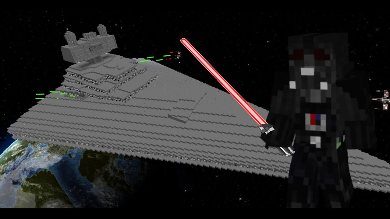 Star Wars "Stardestroyer" in Minecraft + new Skins: Darth Vader