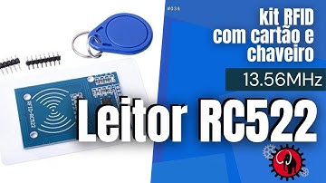 034 - Kit Leitor RC522 para RFID Mifare 13.56MHz com Cartão e Chaveiro #vempramamute