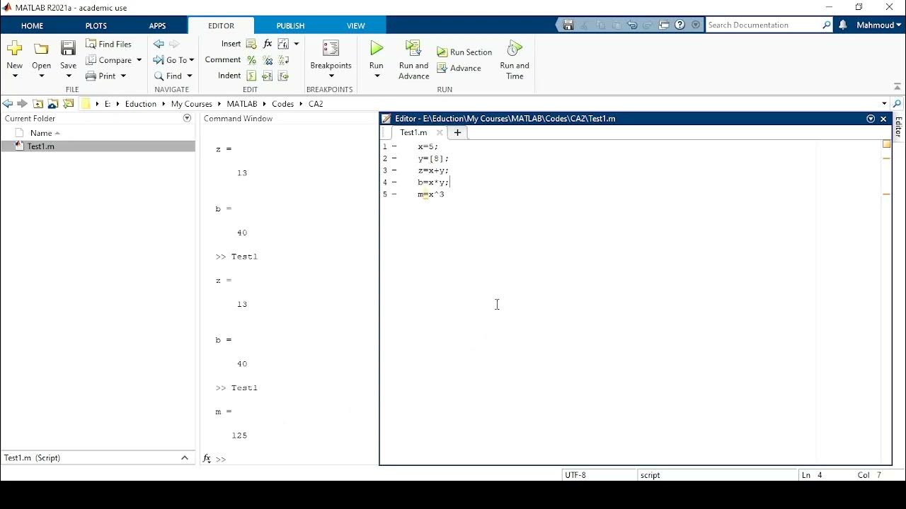 MATLAB Arrays and Arithmetic operations YouTube