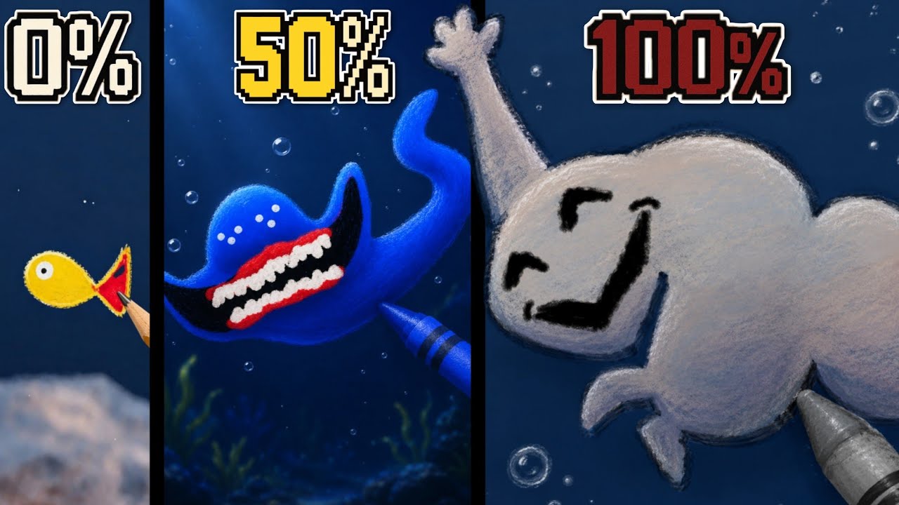 Aku Menggambar 100% SEA HAND MONSTER di Drawquarium