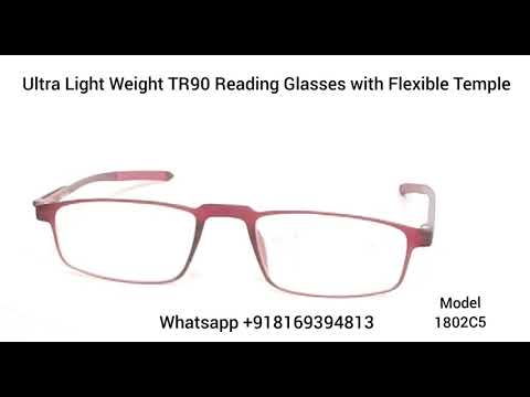 Ultra Light Weight Tr90 Reading Glasses with Flexible Temples and Clip.