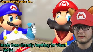(WELL THAT DIDN'T GO WELL!) Mario Does Literally Anything for Views - SMG4 - GoronGuyReacts