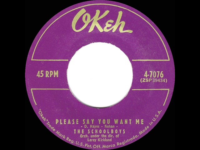 1957 Schoolboys - Please Say You Want Me - YouTube