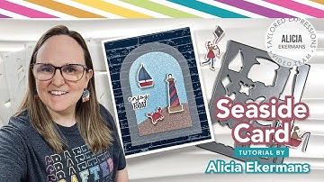 Must Try: Ink Blending on Glitter Cardstock | Seaside Scene Card | @CallMeCraftyAl
