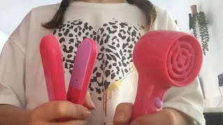 ASMR blow drying, straightening and brushing your hair