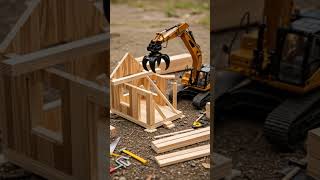 Toy Excavator at Work: Mini House Construction #truck #xcavator #rccars #offroad #shorts