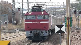 EF81-134+E531系K452編成AT入場配給(土崎駅3番線入線)