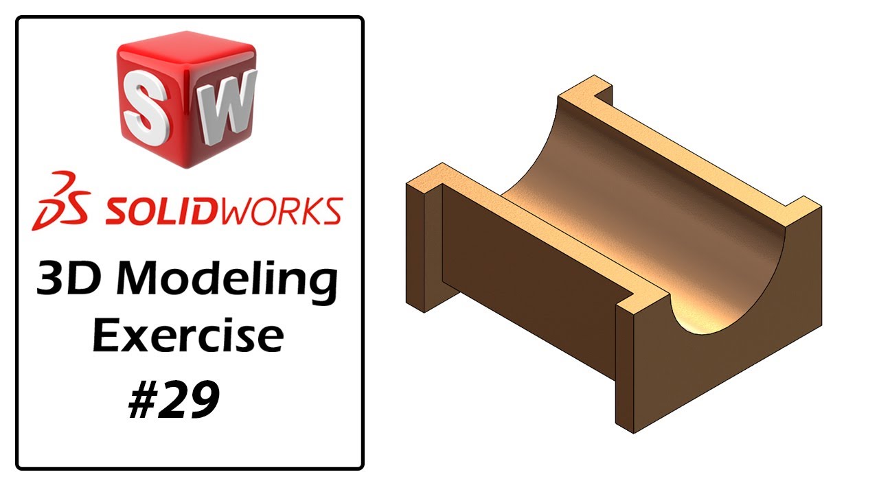 SolidWorks Tutorial For Beginners | Part Modeling Exercise - 29 - YouTube