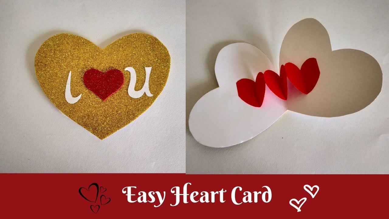 Quick and Easy Heart Shaped Pop up Card | Handmade Valentines Day Card
