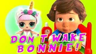 Toy Story 4 Don&#39;t Wake Daddy Bonnie Game! W/ LOL Surprise Doll Unicorn, Woody &amp; Rex