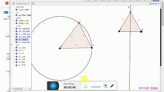 رسم مثلث متساوي الساقين في برنامج geogebra