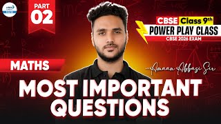 🚀 Class 9th MATHS Most Important Questions | Part 2 | Score More Marks | CBSE 2026 Prep #Maths