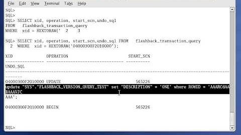 flashback transaction query
