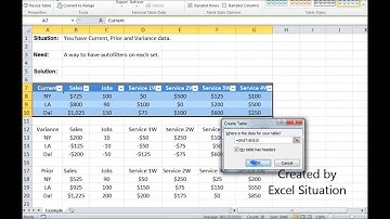 Excel multiple rows of autofilters