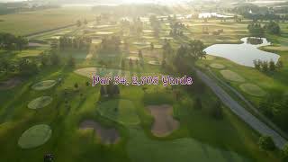 Flying over Barn Hollow at Hawk's View Golf Club