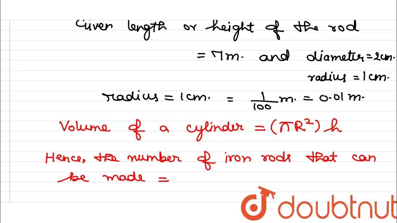 The Number Of Iron Rods Each Of Length 7 M And Diameter 2 Cm That Can the-number-of-iron-rods-each-of-length-7-m-and-diameter-2-cm-that-can