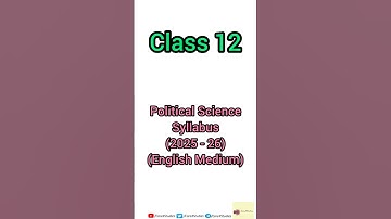Class-12 Political Science Syllabus | 2025-26 #cbse #politicalscience #class12 #syllabus #shorts