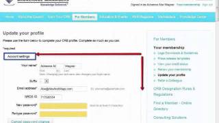CRB-How to Update Your Member Profile.wmv screenshot 5