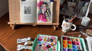 Painting on Book Pages - how to use an old book as an art journal
